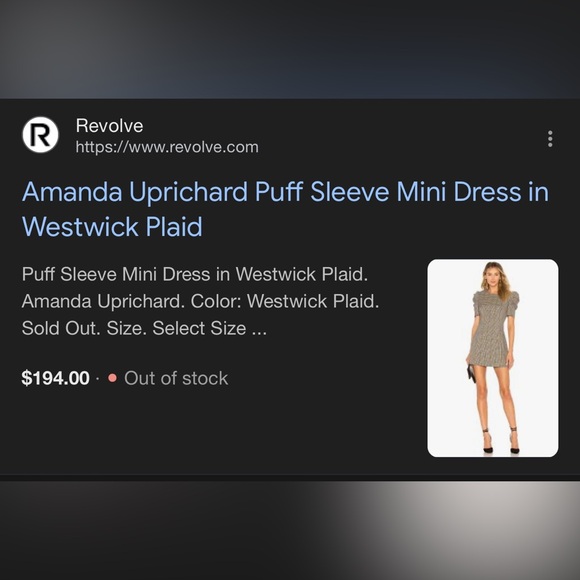 NEW Amanda Uprichard Westwick Checkered Puff Sleeve Plaid Mini Dress Large - Picture 8 of 17